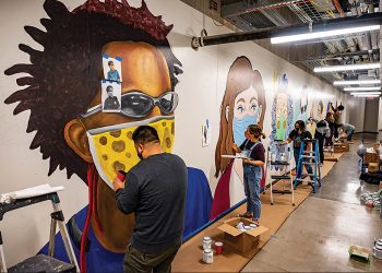 Art imitates life: UTA principals create a mural to depict the times
